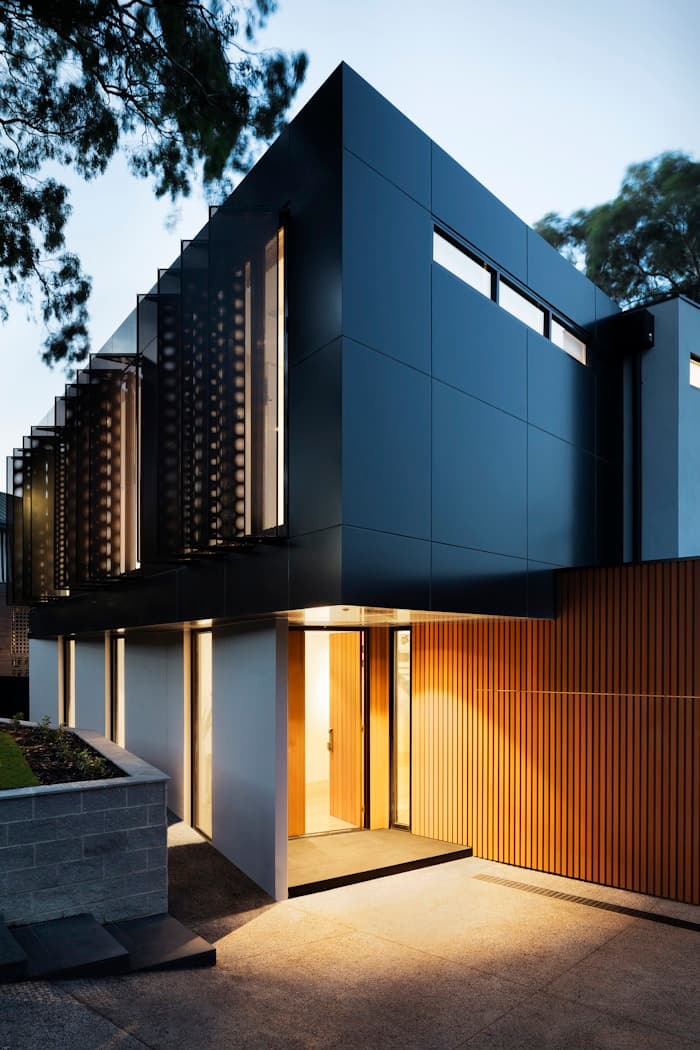 Contemporary architecture featuring premium door and window systems